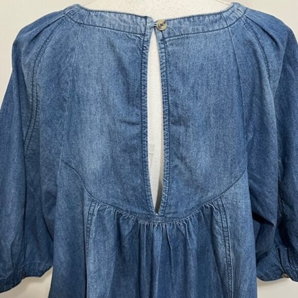Free People Memories of You Chambray Tunic Top Indigo Boho Size XS - Picture 7 of 9